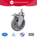 Chrome 6 Inch 110Kg Threaded Brake TPE Caster